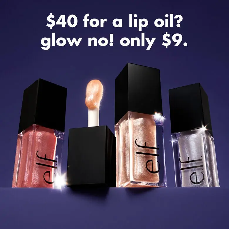 e.l.f. Glow Reviver Lip Oil Glimmer, Hydrating Lip Oil with Glitter Finish 7.6mL